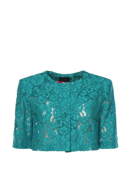  Pinko Lace Spencer Button-up Cotton Jacket - Green 