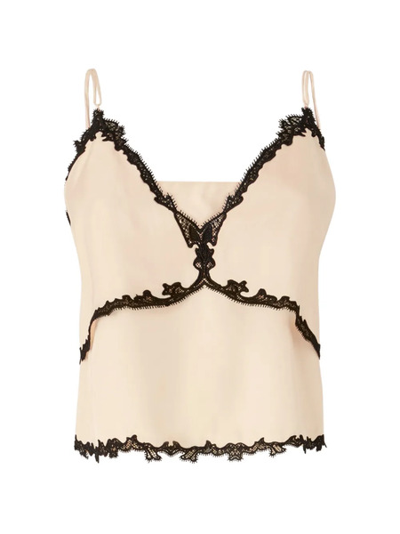  Pinko Lace-trim Top - Neutrals 