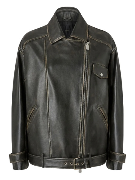  Pinko Leather Jacket - Black 