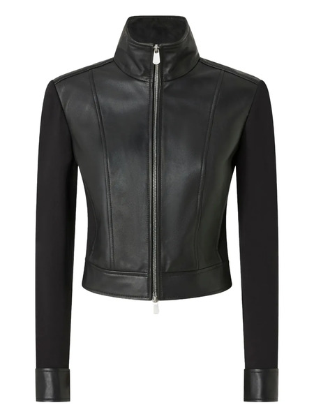  Pinko Leather-panelled Coat - Black 