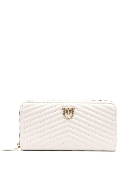  Pinko Logo-plaque Long Quilted Wallet - White 