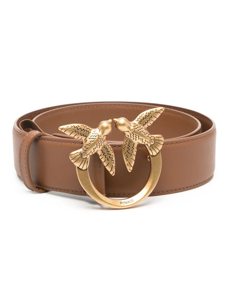  Pinko Love Berry Leather Belt - Brown 