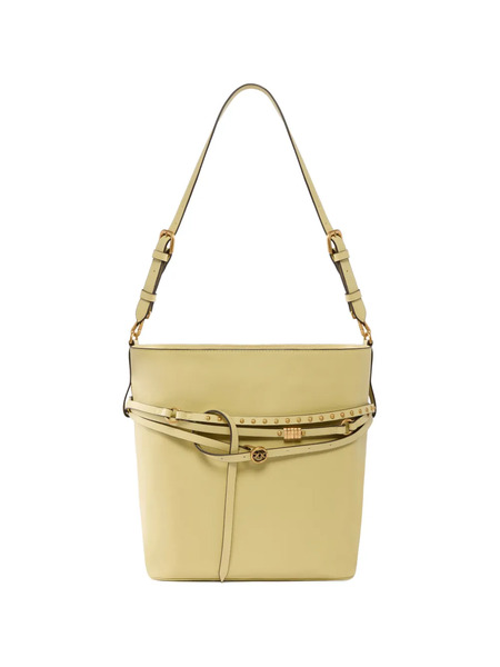  Pinko Medium Studded-strap Bucket Bag - Yellow 