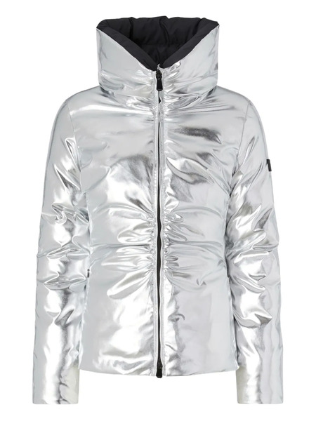  Pinko Metallic High-neck Jacket - Silver 