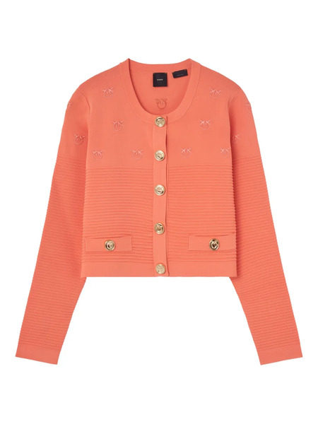  Pinko Motif-embroidered Ribbed Jacket 