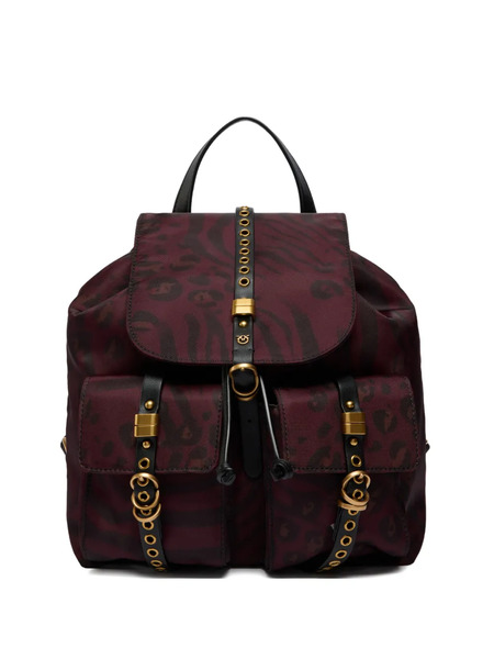  Pinko Patterned-flap Lambskin Backpack - Red 