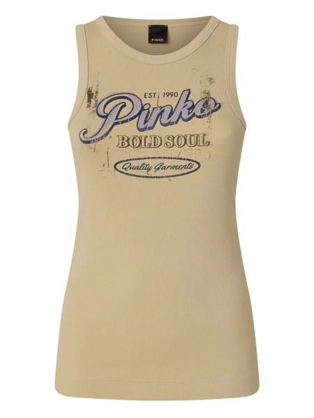  Pinko Print Ribbed Top - Neutrals 