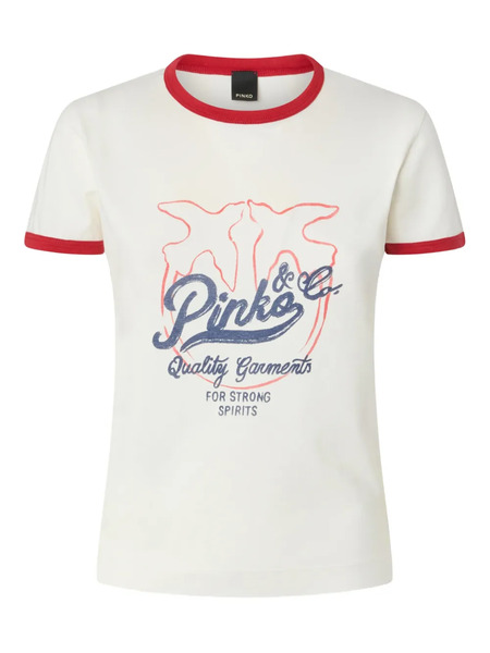  Pinko Printed Trim T-shirt - Neutrals 