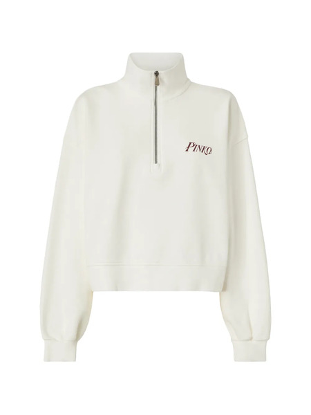 Pinko Quarter-zip Printed Sweatshirt - Neutrals 