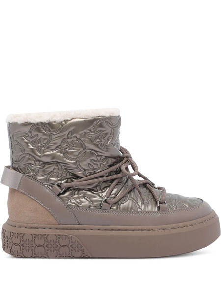  Pinko Quilted Floral-pattern Boots - Grey 