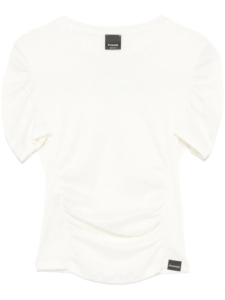  Pinko Ruched-detailing T-shirt - Neutrals 