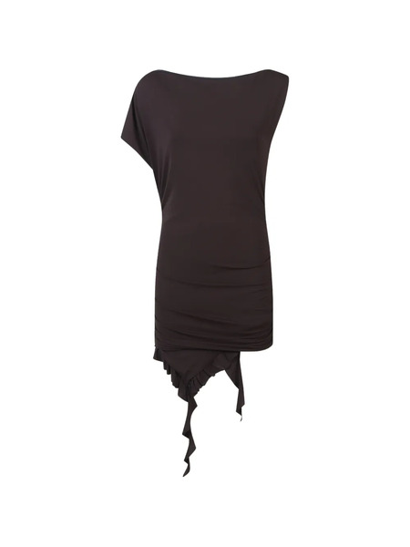  Pinko Ruffled-hem Mini Dress - Brown 