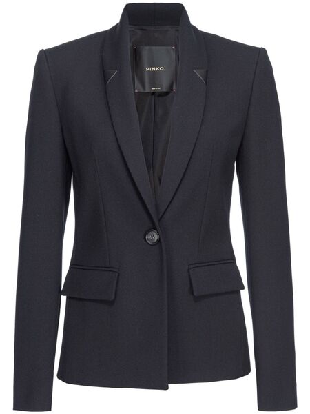  Pinko Shawl-lapel Twill Blazer - Black 