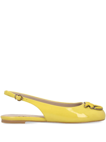  Pinko Slingback Embellished Flat Pumps - Yellow 