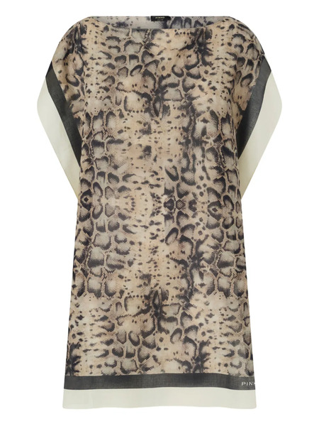 Pinko Snake-print Draped T-shirt - Neutrals 