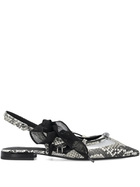  Pinko Snakeskin-effect Flat Pumps - Grey 