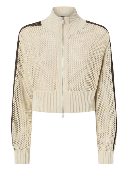  Pinko Stripe Zip Cardigan - Neutrals 