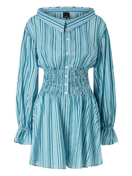  Pinko Striped Shirred Jumpsuit - Blue 