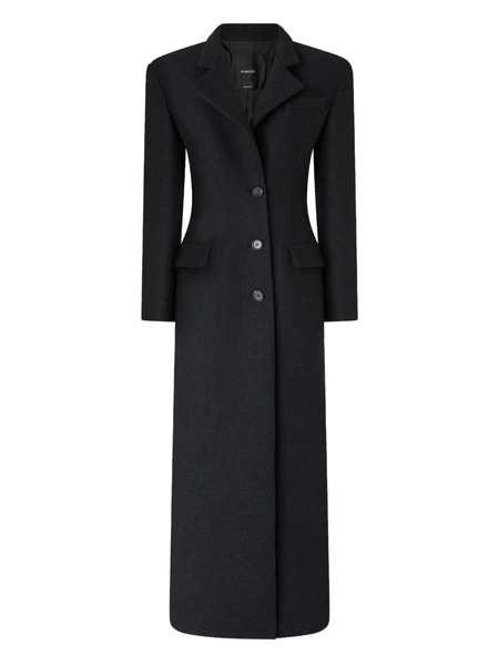  Pinko Structured Wool Coat - Black 