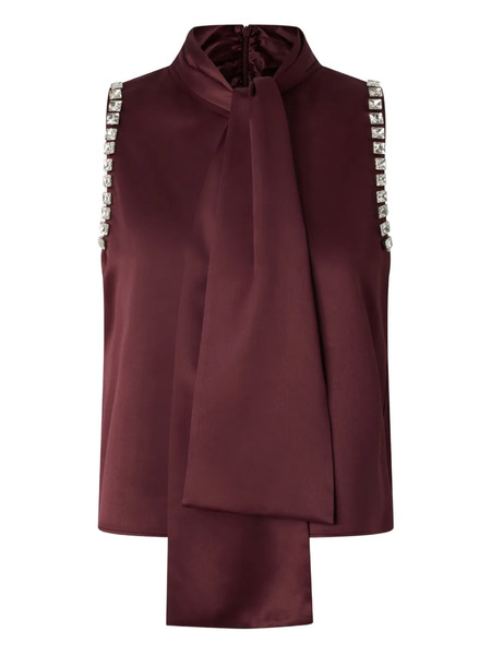  Pinko Tie-neck Satin Blouse - Red 