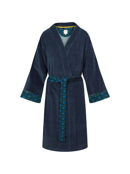  Pip Studio Floral-print Belted Robe - Blue 