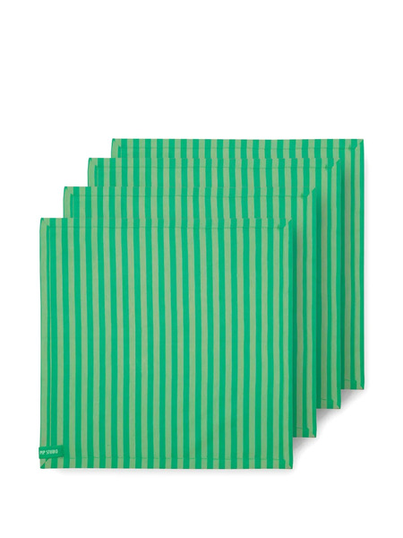  Pip Studio Striped Napkins (set Of Four) - Green 