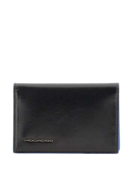  Piquadro Logo-plaque Leather Wallet - Black 
