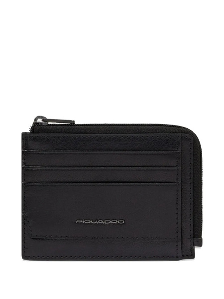  Piquadro Zipped Card Holder - Black 