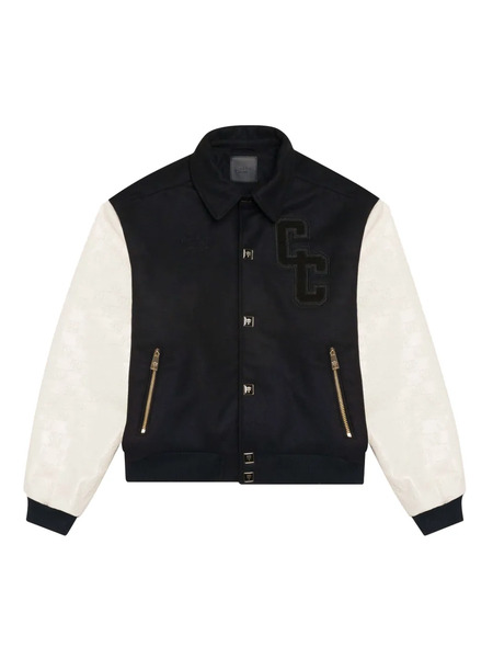  Place Of ëlms Debossed Embroidered Varsity Jacket - Black 