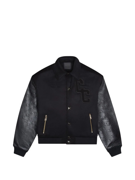 Place Of ëlms Embossed-sleeve Embroidered Jacket - Black 