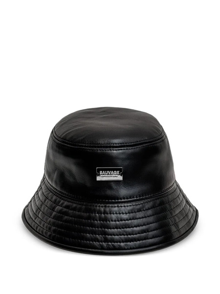  Place Of ëlms Engraved Leather Bucket Hat - Black 