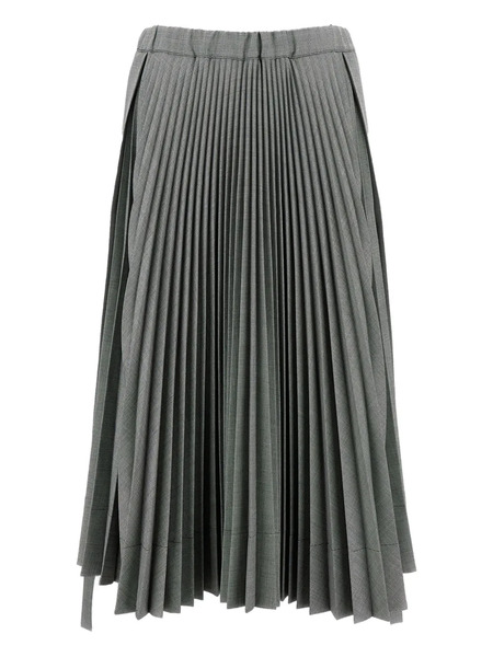  Plan C Asymmetric Pleated Skirt - Grey 