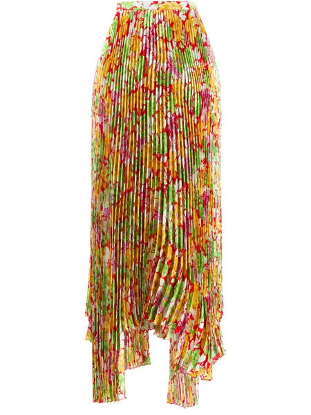  Plan C Asymmetric Pleated Skirt - White 