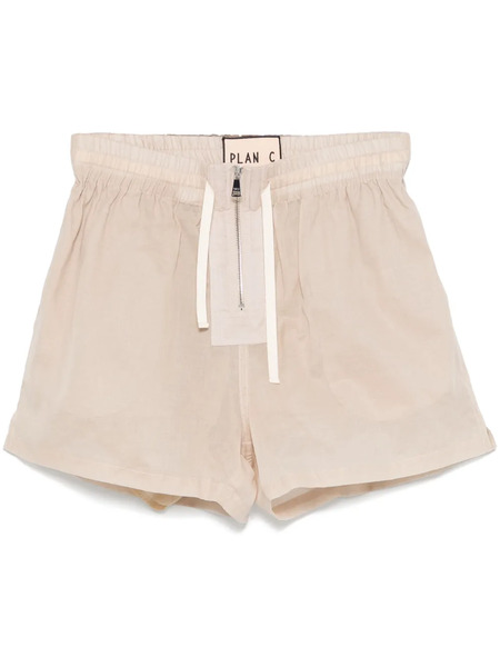  Plan C Cotton Organza Shorts - Neutrals 
