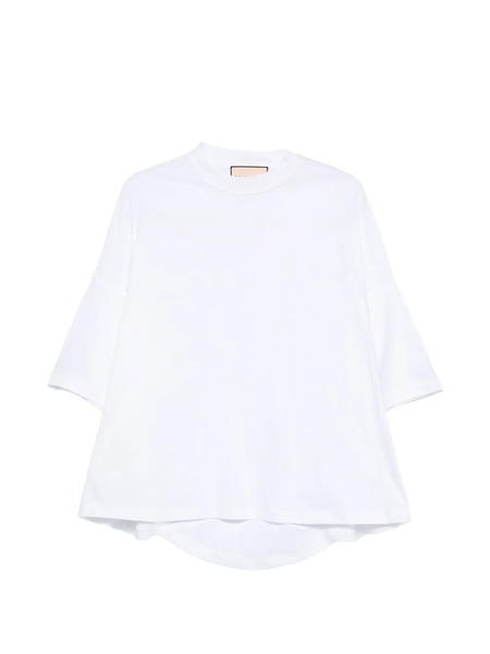  Plan C Curved-hem T-shirt - White 