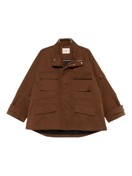 Plan C Delave Twill Military Jacket - Brown 