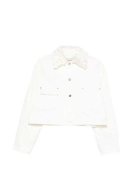  Plan C Floral Collar Jacket - White 