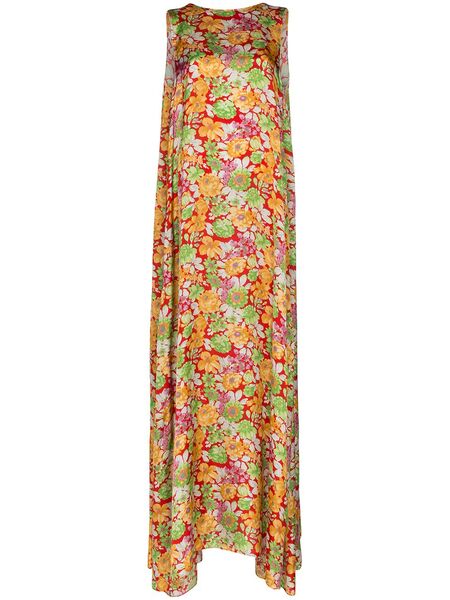  Plan C Floral Print Maxi Dress - Red 
