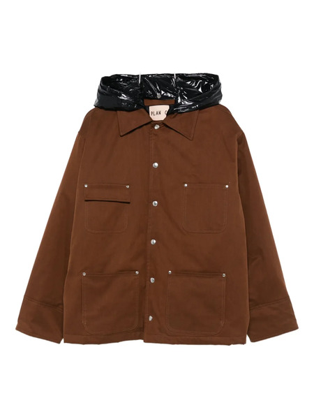  Plan C Hooded Cotton Jacket - Brown 