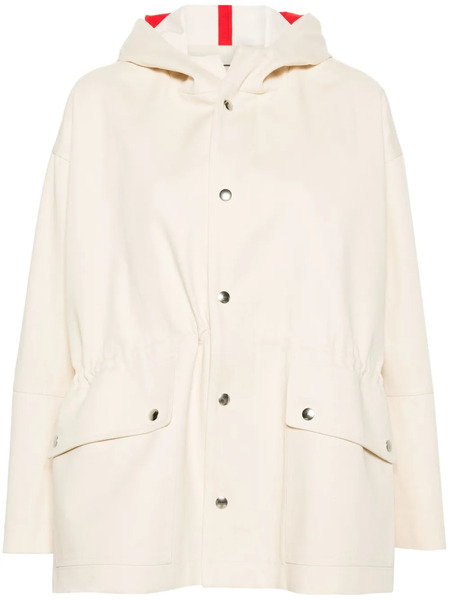  Plan C Hooded Twill Parka Jacket - Neutrals 