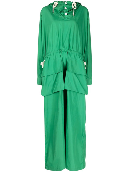  Plan C Layered Long-sleeve Maxi Dress - Green 