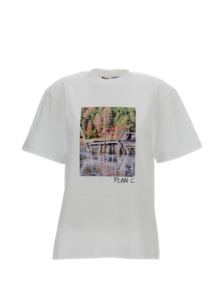  Plan C Metallic-effect T-shirt - White 
