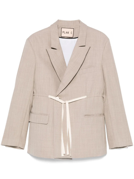  Plan C Panama Blazer - Brown 