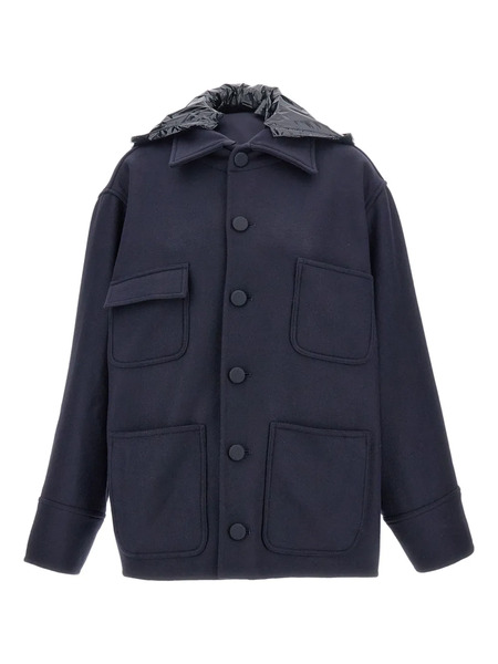  Plan C Patch-pocket Hooded Jacket - Blue 