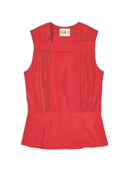  Plan C Pleated Vest Top - Red 