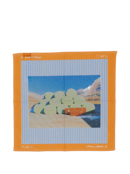  Plan C Printed Scarf - Orange 