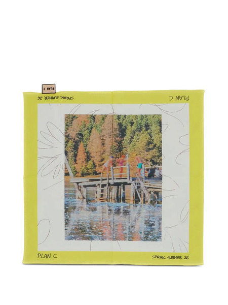  Plan C Printed Square Scarf - White 
