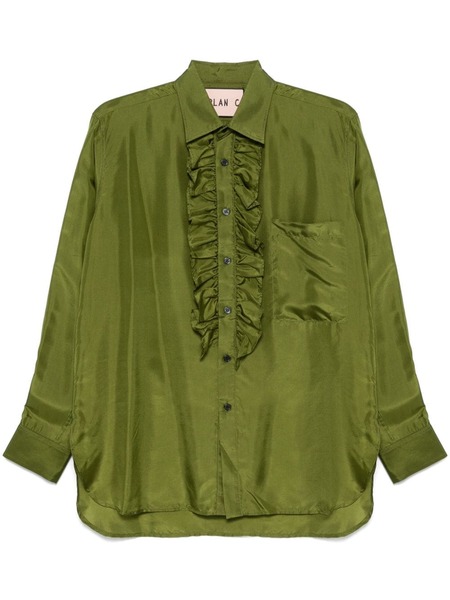 Plan C Ruffle-detailed Shirt - Green 