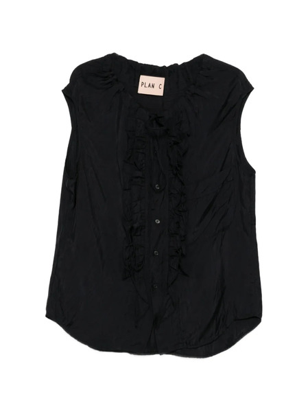 Plan C Ruffled Blouse - Black 