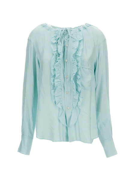  Plan C Ruffled-detail Blouse - Blue 